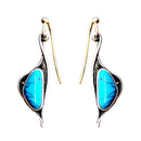 Creative Swan Turquoise Dangle Earrings Ethnic Style Women Ear Hook Jewelry