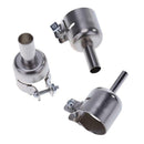 3pcs Stainless Steel Hot Air Nozzles for 858D 878D 898D Soldering Station