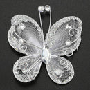 10Pcs Mixed Organza Wire Rhinestone Butterfly Wedding Decorations For Scrap