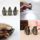 Mens Metal Keyring Retro Led Hand Grenades Super Bright  Flashlight Key Chain