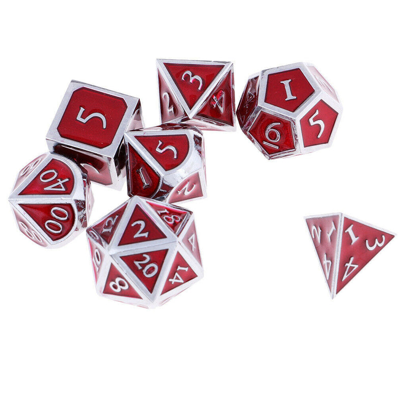 7pcs Set Dice Multi-sided Dice Red Gem Dice For D \u0026 D Table Game
