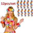 Lots 12X Hawaiian Lei Leis Flower Necklace Garland For Tropical Beach Party UK