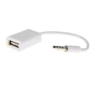 3.5mm Male AUX Audio Plug Jack To USB 2.0 Female Converter Cable Cord Car M T8C9