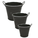 1xNordic Garden Planter Flower Plant Bucket for Weeding Decor- Dark Gray