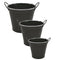 1xNordic Garden Planter Flower Plant Bucket for Weeding Decor- Dark Gray