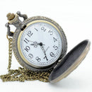 Large quartz pocket watch retro design bronze medal pocket watch