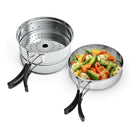 Stainless Steel Outdoor Cooking Kettle Camping Pot Backpack Cooker Set Picn