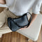 Pure Soft Leather Women Handbag Small Underarm Shoulder Totes Bag (Black)