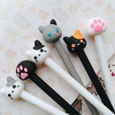 3x Cat Paw Head Gel Ink Roller Ball Point Pen Cute Gift School Office Stationery