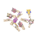 10 Mini Pegs Owl Wooden Craft Pegs Card Holder Photo Hanger Clothes Clip  LJ