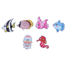 50PCs Wooden Buttons Colorful Mixed Fish Scrapbook Sewing Accessories DIY Cra3C
