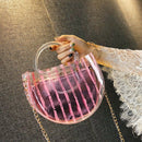 New Striped Transparent Pvc Handbag Ladies Messenger Bag Chain Candy Color