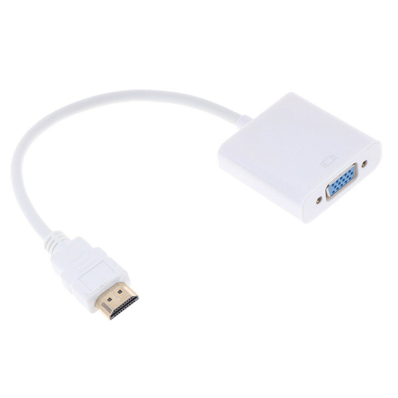 1Pcs HDMI to VGA converter adapter HD 1080P WhiteEBJC&j