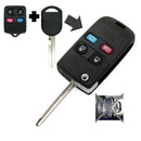 Flip Key Shell+Key Blank Refit Remote Key Fob 4 Button Fit for Ford Mercury