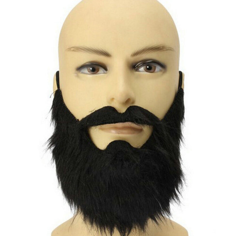 Costume Party Men Halloween Beard Facial Hair Disguise Game Black Mustached  Z
