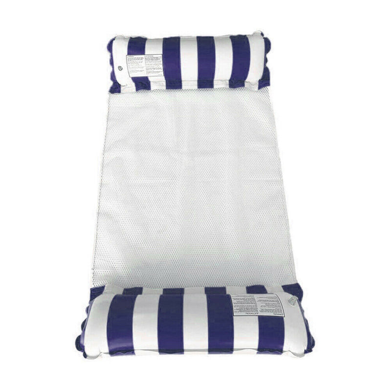 Inflatable Net Bed Foldable Backrest Floating Bed Chair Water Toys (Blue)