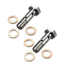 2Pc M10 Motorcycle Brake Caliper Master Cylinder Stainless Double Banjo Bol P5L2