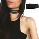 Punk Gothic Cool Multilayer Velvet Sexy Black Choker Goth Collar Necklace TR