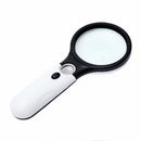 Handheld 45X Magnifying Reading Glass Lens Jewelry Loupe With 3 LED Light liau
