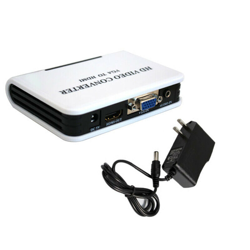 1080P Audio VGA to HDMI HD HDTV Video Converter Box Adapter for PC Lapt QFT