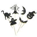 6pcs Halloween Cake Toppers Ghost/Pumpkin/Bat Food Picks Halloween Party DecME