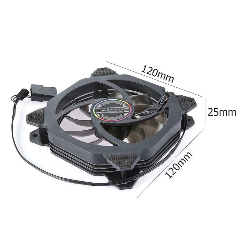Silent Cooler 120mm Dual Halo Hydraulic Bearing CPU Cooling Fan (Multicolor