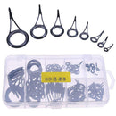 75pcs Fishing Rod Guides Stainless Steel Eye Rings Kit Fishing Tackle A