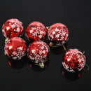 6pcs Christmas Tree Balls Diameter 6cm Snowflake Color Drawing Decorations