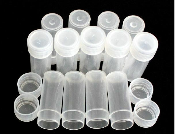 1.57 x 0.59in Plastic Small Bottle Vial Storage Container Sample collect25pcs