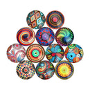 20x Round Glass Cabochons Floral Dome Flatback Embellishments Scrapbook 25mm
