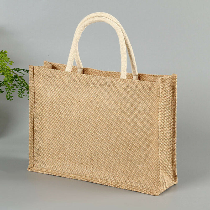 Travel Jute Tote Women Handbag Casual Eco-friendly Storage Pouch With Handle