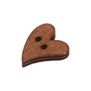 100 PCS Brown Wood Wooden Sewing Heart Shape Button Craft Scrapbooking I5Z7