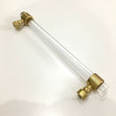 Acrylic Door Handle Spindle Rod Bar Pull Knob Cabinet Knob Brushed 192mm