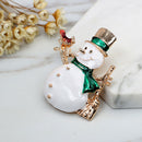 1x Exquisite Christmas Snowman Inlaid Rhinestones Brooch Pin Scarves Shawl