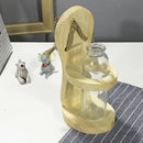 Hydroponic Plants Transparent Glass Vase Hanging Planter w/ Wooden Stand
