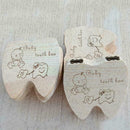Baby Milk Teeth Tooth Lanugo Wooden Storage Fairy Box Organizer Girl Boy Z1 Q0G0