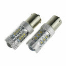 2x 80W 12V White Led 1156 BA15S P21W Car Backup Reverse Signal Light Canbus H5C4