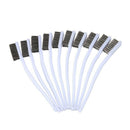 18cm Long White Plastic Handle Stainless Steel Wire Clean Brush 10 Pcs