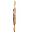 Christmas Snowflake Elk Wooden Rolling Pin Dough Engraved Roller for Baking