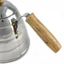 900ml Gooseneck Tea Kettle Long Narrow Spout Coffee Maker With Wooden Handle