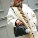 Women Messenger Handbag Shoulder Bag PU Leather Satchel Sling Bag/Black SN9F