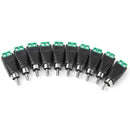 10x RCA Male Plug TO AV Video Screw Terminal Connector For  Camera Balun