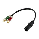 Black PVC Car Audio Link Cable Cord XLR Male to RCA Male 30cm/11.81inch Length