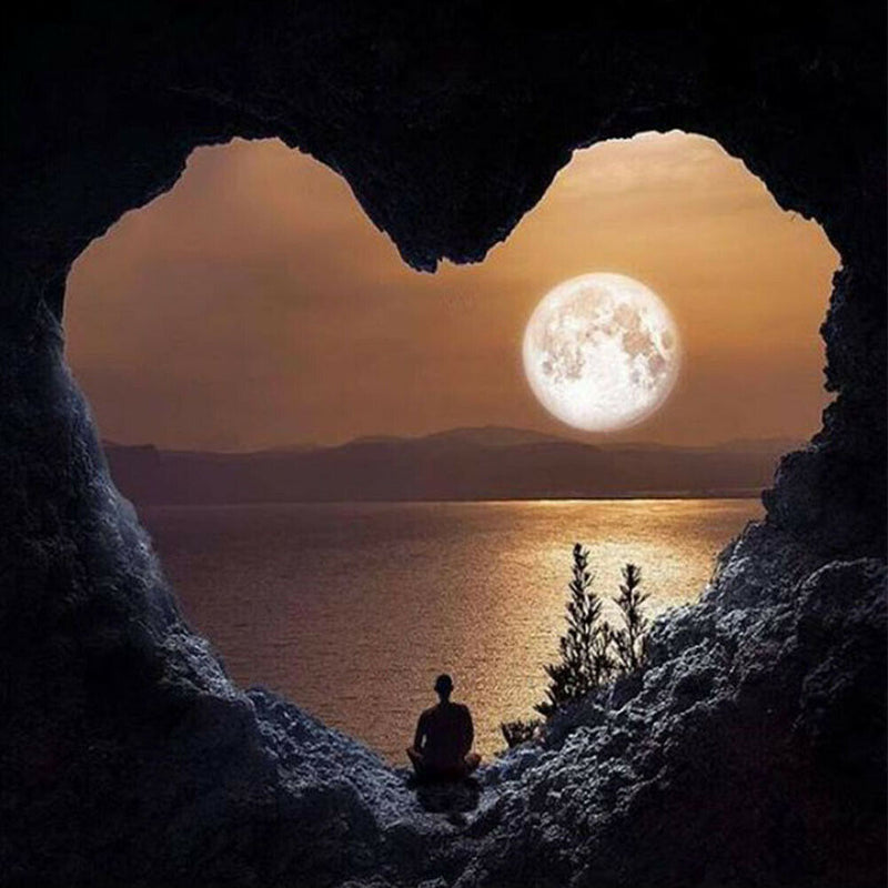 5D DIY Full Drill Diamond Painting Heart Mountain Cross Stitch Embroidery