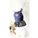 Dog Pet Clothes Puppy Polka Dot Ruffle Denim Skirt Dress Chihuahua Apparel M