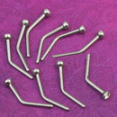10Pcs 316L Surgical Steel Rhinestone Nose Bone Ring Stud Body Piercing Xmas Gift