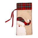 Christmas Lattice Champagne Wine Bottle Cover Drawstring Pocket (Santa) A