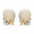 Diamond Temperamental Bowknot Earrings Brilliant Cat Eye Stone Earrings