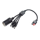 Copper 12-24V 0.5M 4-in-1 5.5mmx2.5mmDC Male Power Plug Adapter Cable 50cm