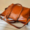 Women Oiled Leather Tote Handbag Purse Lady Messenger Shoulder Bag Satchel U8B6
